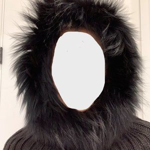 Scarf / Hat / Neck Gaiter with Rabbit Fur Trim